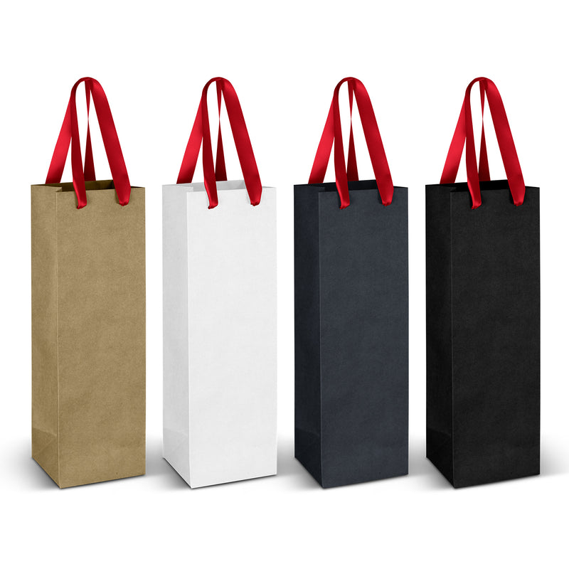 Trends 125054 Wine Ribbon Handle Paper Bag – Red Ribbon