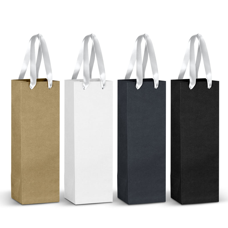 Trends 125055 Champagne Ribbon Handle Paper Bag – White Ribbon