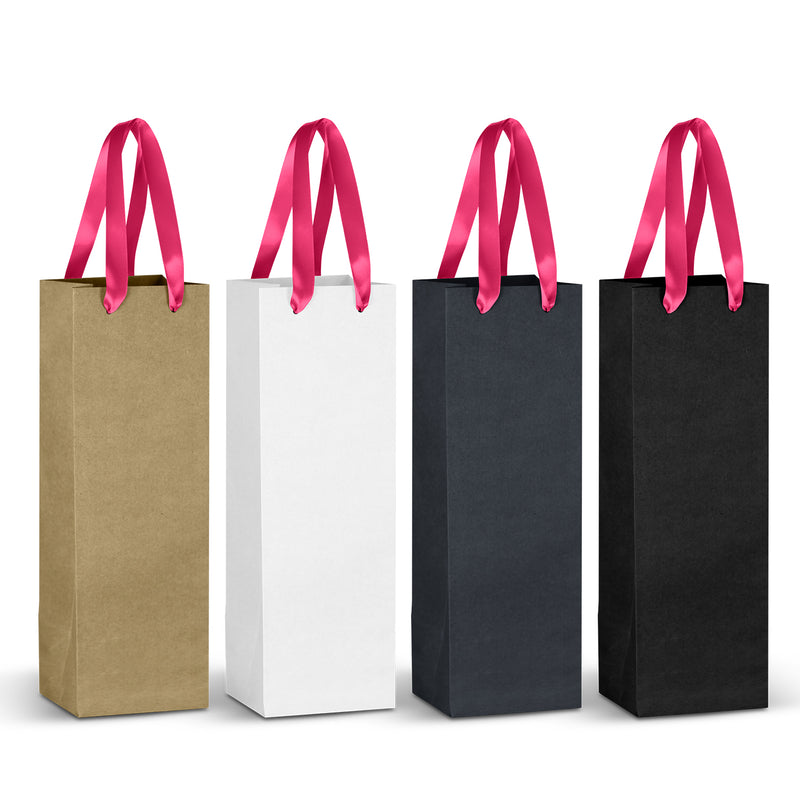 Trends 125055 Champagne Ribbon Handle Paper Bag – Pink Ribbon