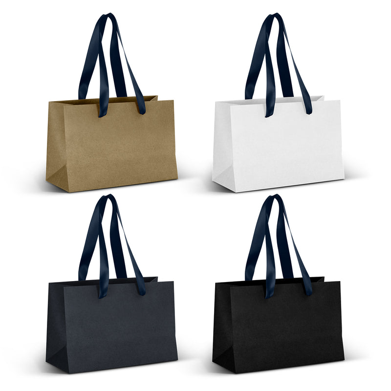 Trends 125056 Small Ribbon Handle Paper Bag – Navy Ribbon