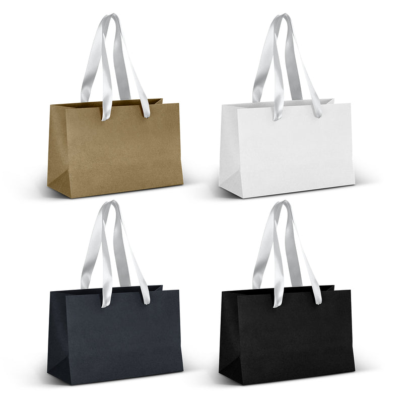Trends 125056 Small Ribbon Handle Paper Bag – White Ribbon