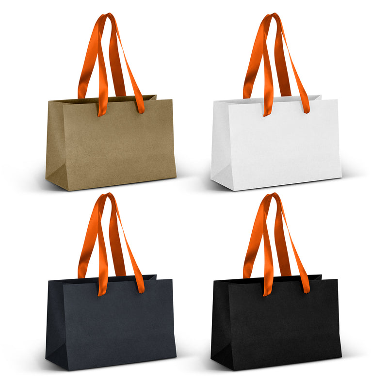 Trends 125056 Small Ribbon Handle Paper Bag – Orange Ribbon