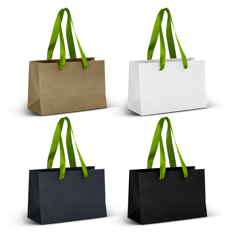 Trends 125056 Small Ribbon Handle Paper Bag – Bright Green Ribbon