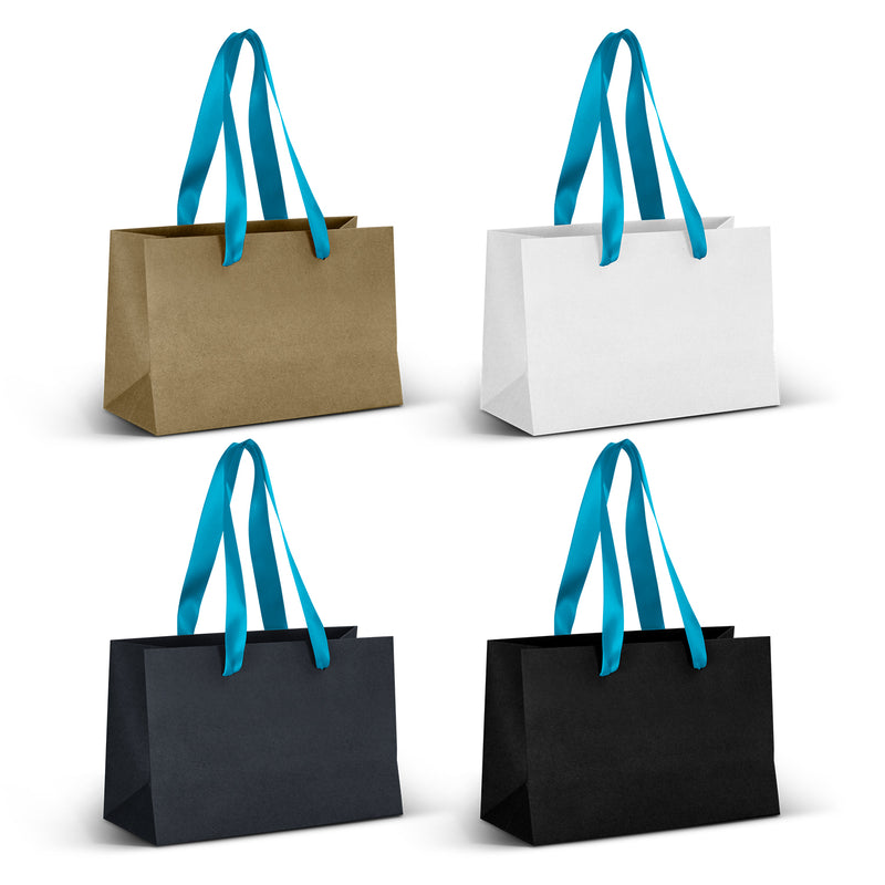 Trends 125056 Small Ribbon Handle Paper Bag – Light Blue Ribbon