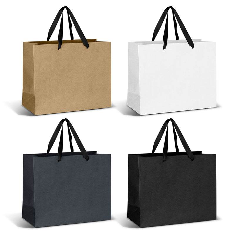 Trends 125058 Large Ribbon Handle Paper Bag – Black Ribbon