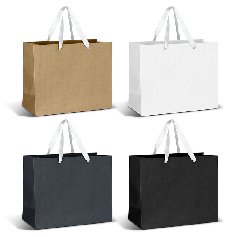 Trends 125058 Large Ribbon Handle Paper Bag – White Ribbon
