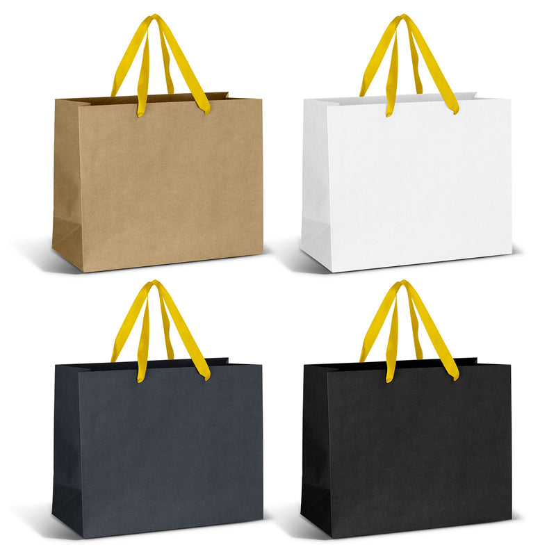 Trends 125058 Large Ribbon Handle Paper Bag – Yellow Ribbon