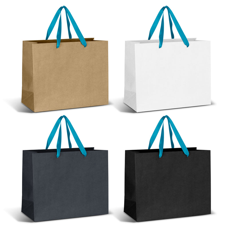 Trends 125058 Large Ribbon Handle Paper Bag – Light Blue Ribbon