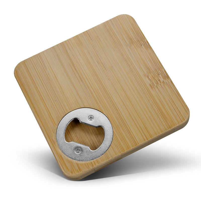 Trends 125939 Bamboo Bottle Opener Coaster - Square – Detail