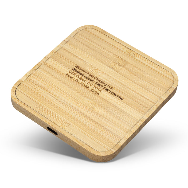 Trends 126409 NATURA Bamboo Wireless Fast Charging Hub – Back