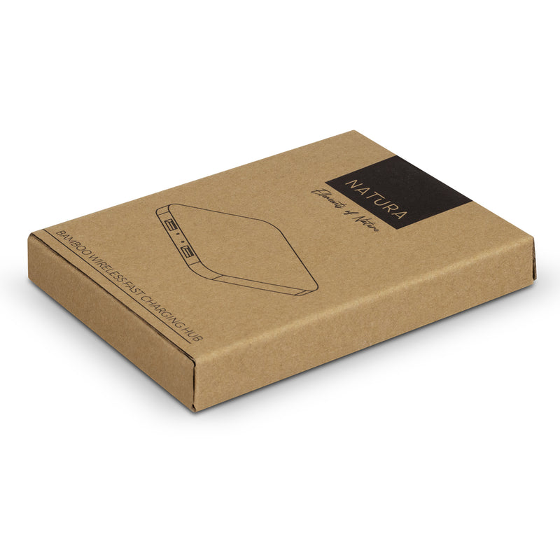 Trends 126409 NATURA Bamboo Wireless Fast Charging Hub – Gift Box