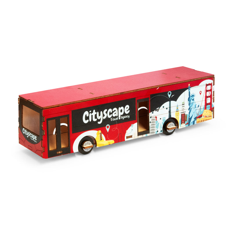 Trends 126726 BRANDCRAFT Bus Wooden Model – Left Side