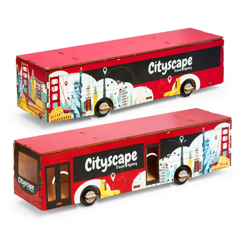Trends 126726 BRANDCRAFT Bus Wooden Model – Assembled