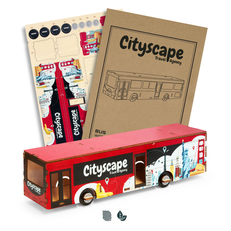 Trends 126726 BRANDCRAFT Bus Wooden Model – Impact Aware