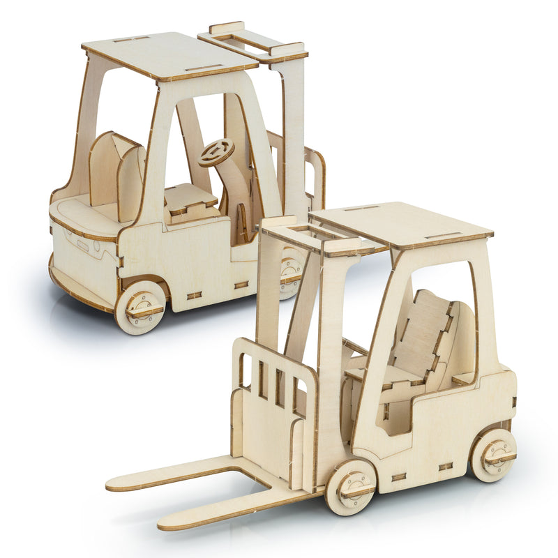 Trends 126727 BRANDCRAFT Forklift Wooden Model – Assembled Unbranded