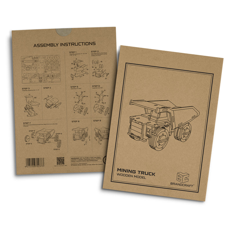 Trends 126728 BRANDCRAFT Mining Truck Wooden Model – Sleeve