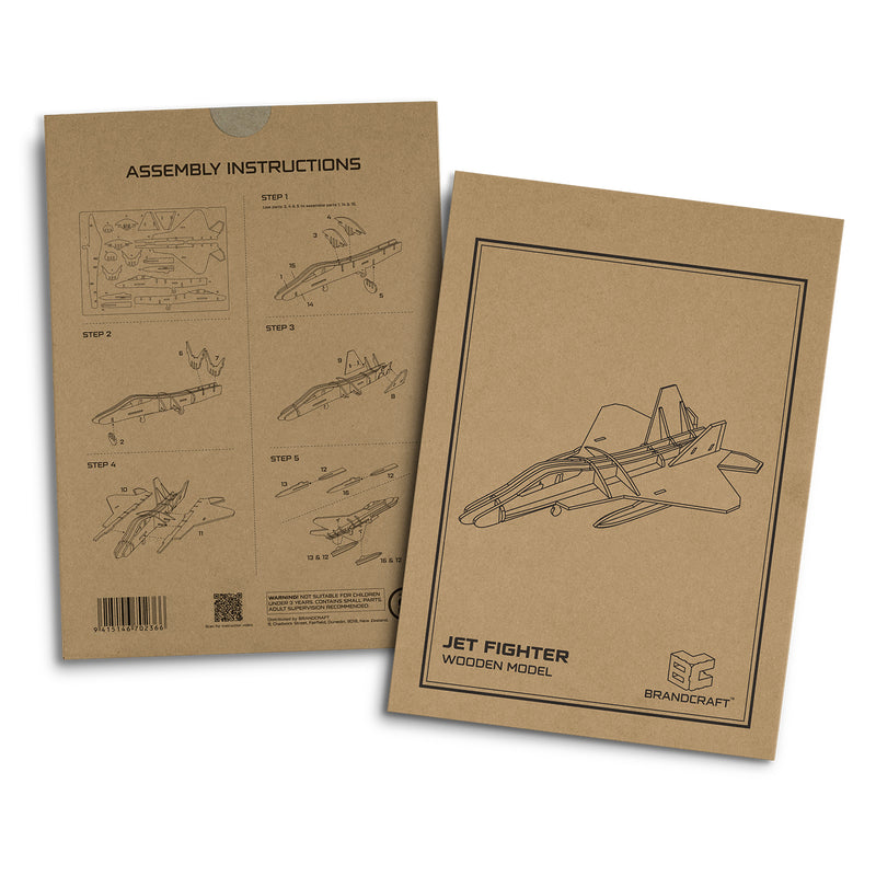 Trends 126729 BRANDCRAFT Jet Fighter Wooden Model – Sleeve