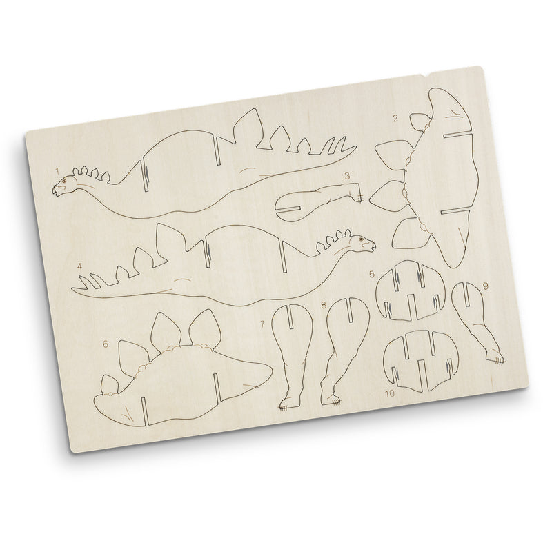 Trends 126732 BRANDCRAFT Stegosaurus Wooden Model – Flat Sheet