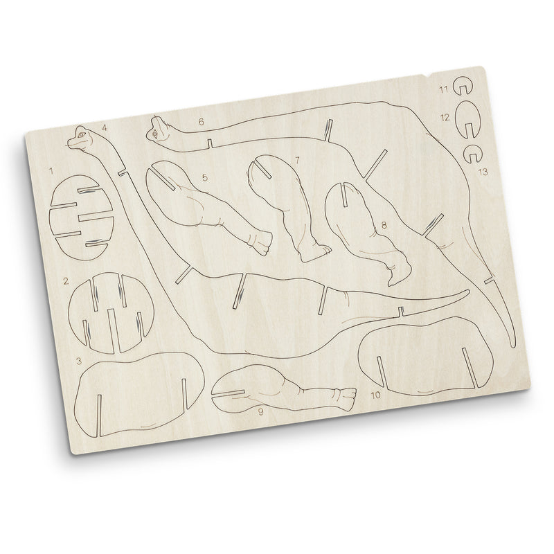 Trends 126733 BRANDCRAFT Brachiosaurus Wooden Model – Flat Sheet