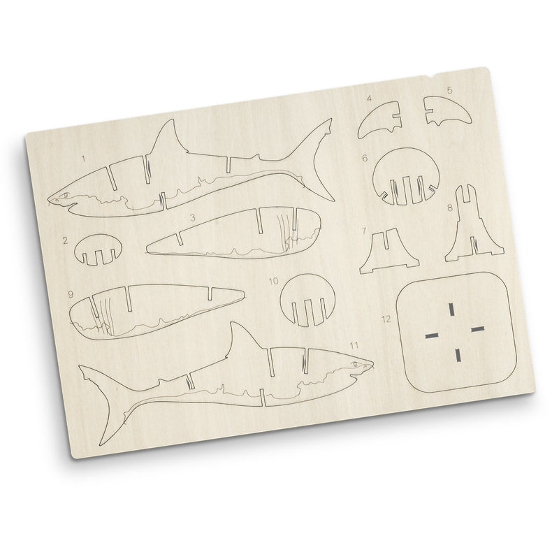 Trends 126734 BRANDCRAFT Shark Wooden Model – Flat Sheet