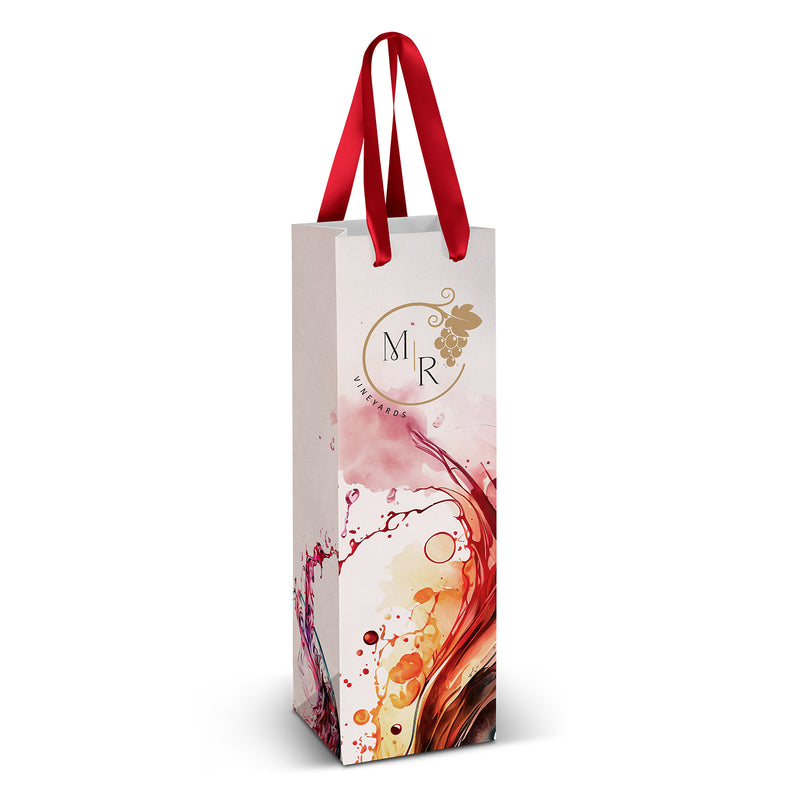 Trends 127175 Wine Ribbon Handle Paper Bag - Full Colour