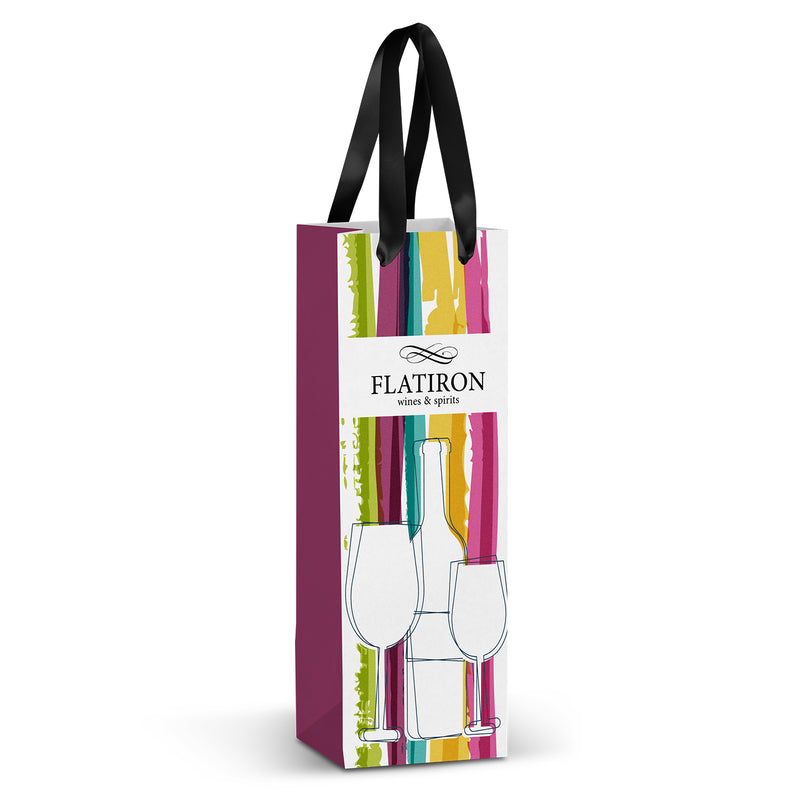 Trends 127176 Champagne Ribbon Handle Paper Bag - Full Colour