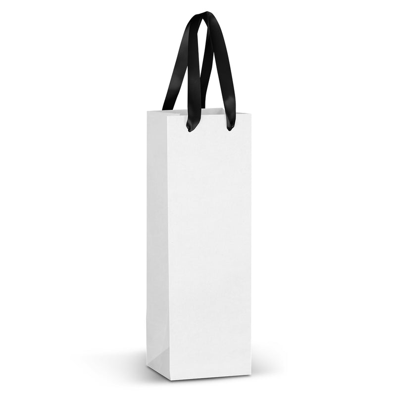 Trends 127176 Champagne Ribbon Handle Paper Bag - Full Colour – White