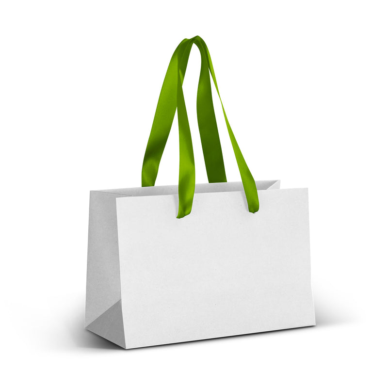 Trends 127177 Small Ribbon Handle Paper Bag - Full Colour – White