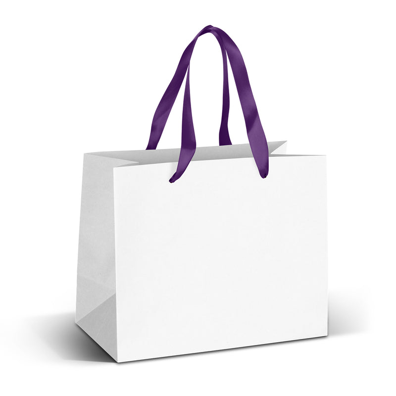 Trends 127178 Medium Ribbon Handle Paper Bag - Full Colour – White