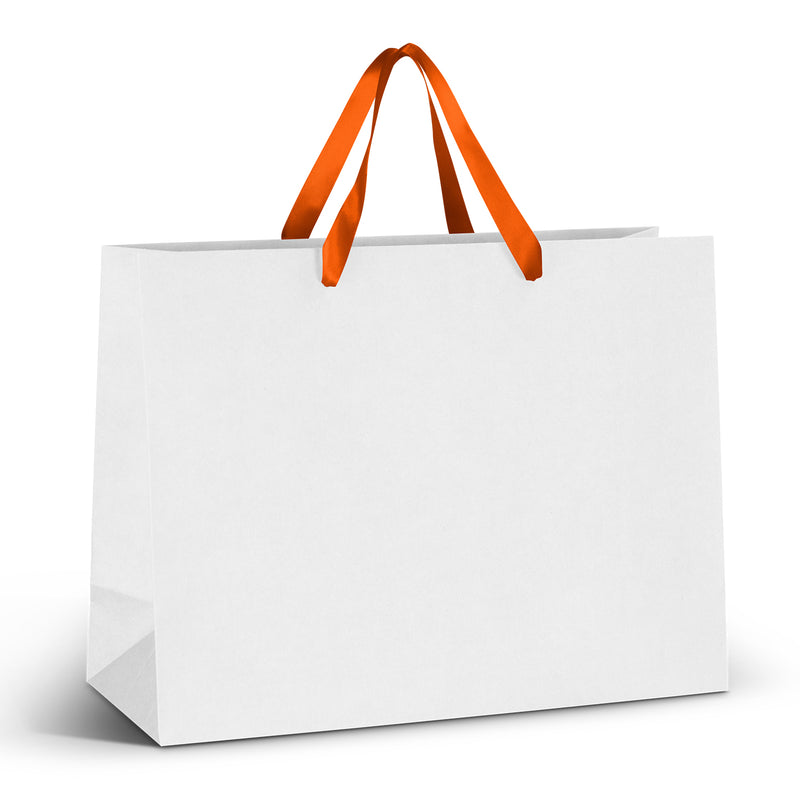 Trends 127180 Extra Large Ribbon Handle Paper Bag - Full Colour – White