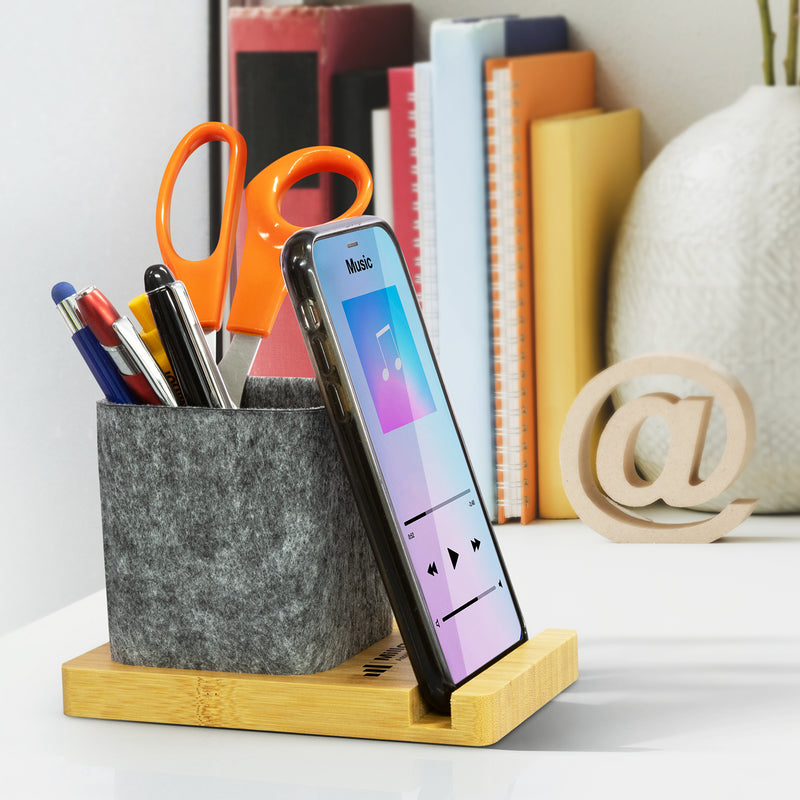 Trends 127793 NATURA Bamboo Phone Stand Desk Caddy – Feature