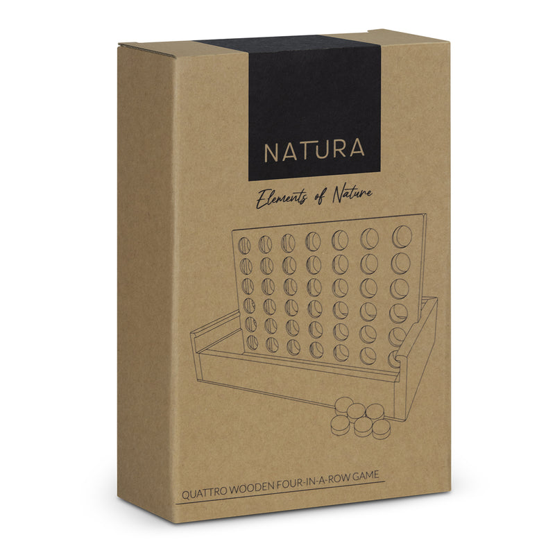 Trends 128885 NATURA Quattro Wooden Four-in-a-Row Game – Gift Box