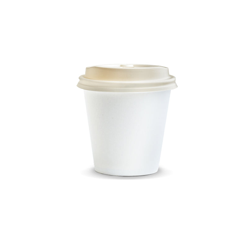 Trends 129536 Compostable Paper Coffee Cup - 180ml – White