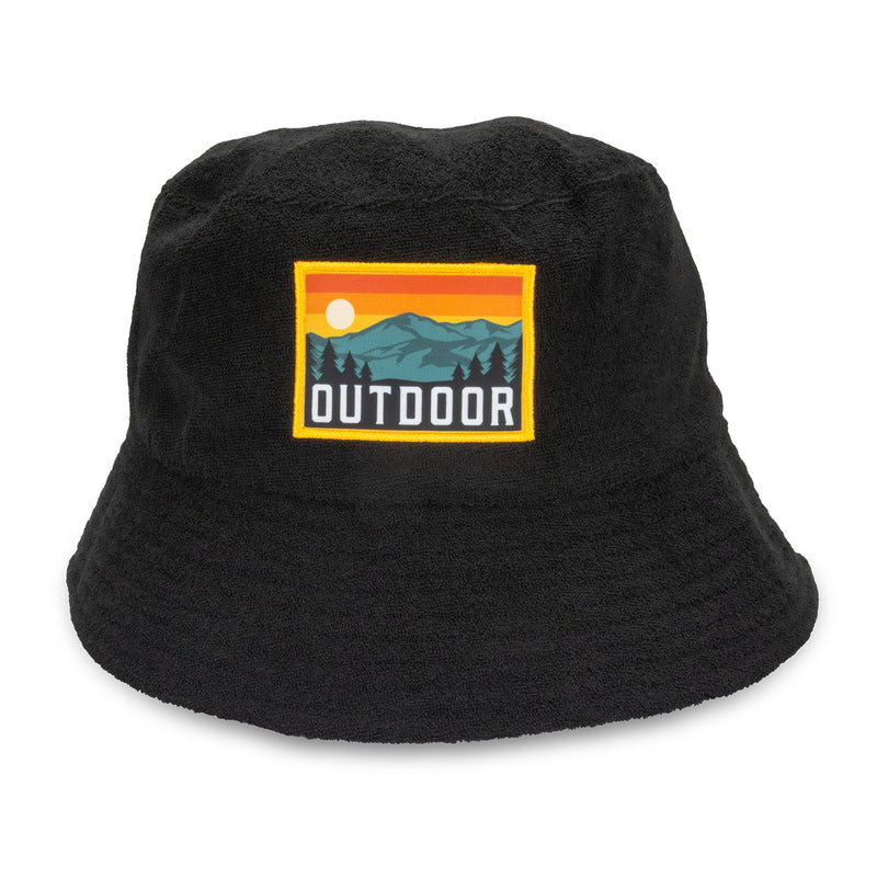 Trends 129723 Terry Towelling Bucket Hat with Full Colour Patch New – Rectangle Patch
