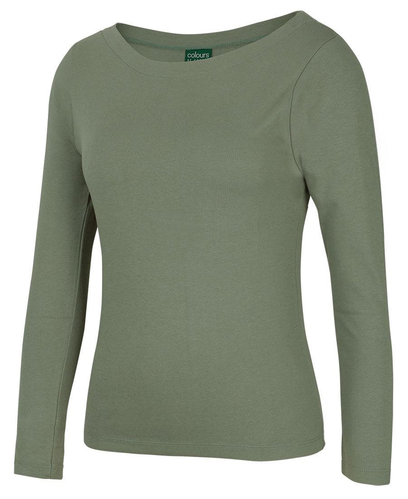 JB's Wear 1BTL Long Sleeve Boat Neck Tee Ladies