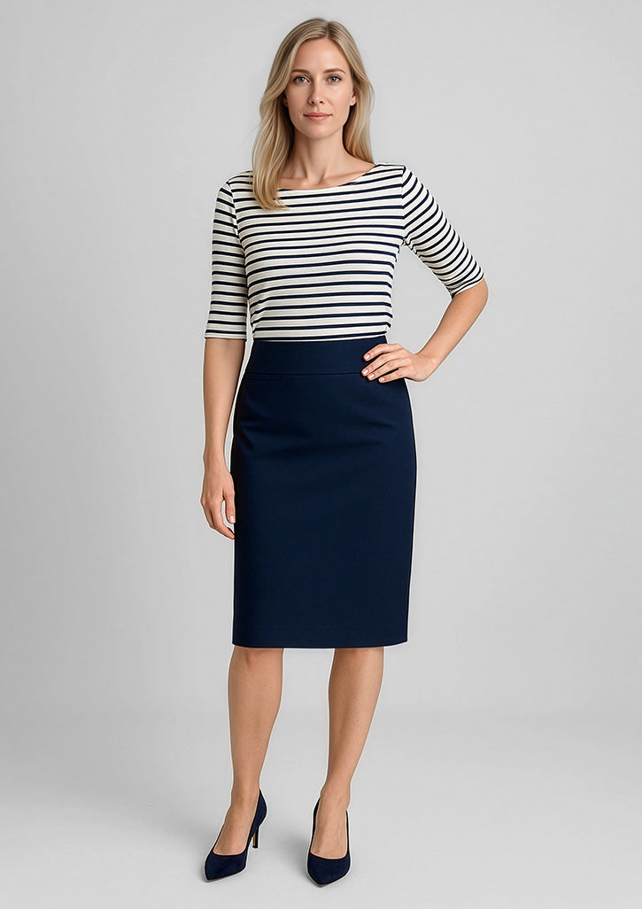 Biz Corporates 24011 Comfort Wool Stretch Relaxed Fit Lined Skirt Ladies