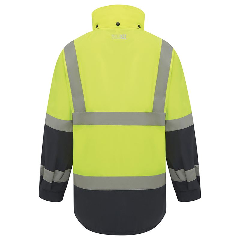 Hi Vis 2 Tone Waterproof Taped Rain Jacket