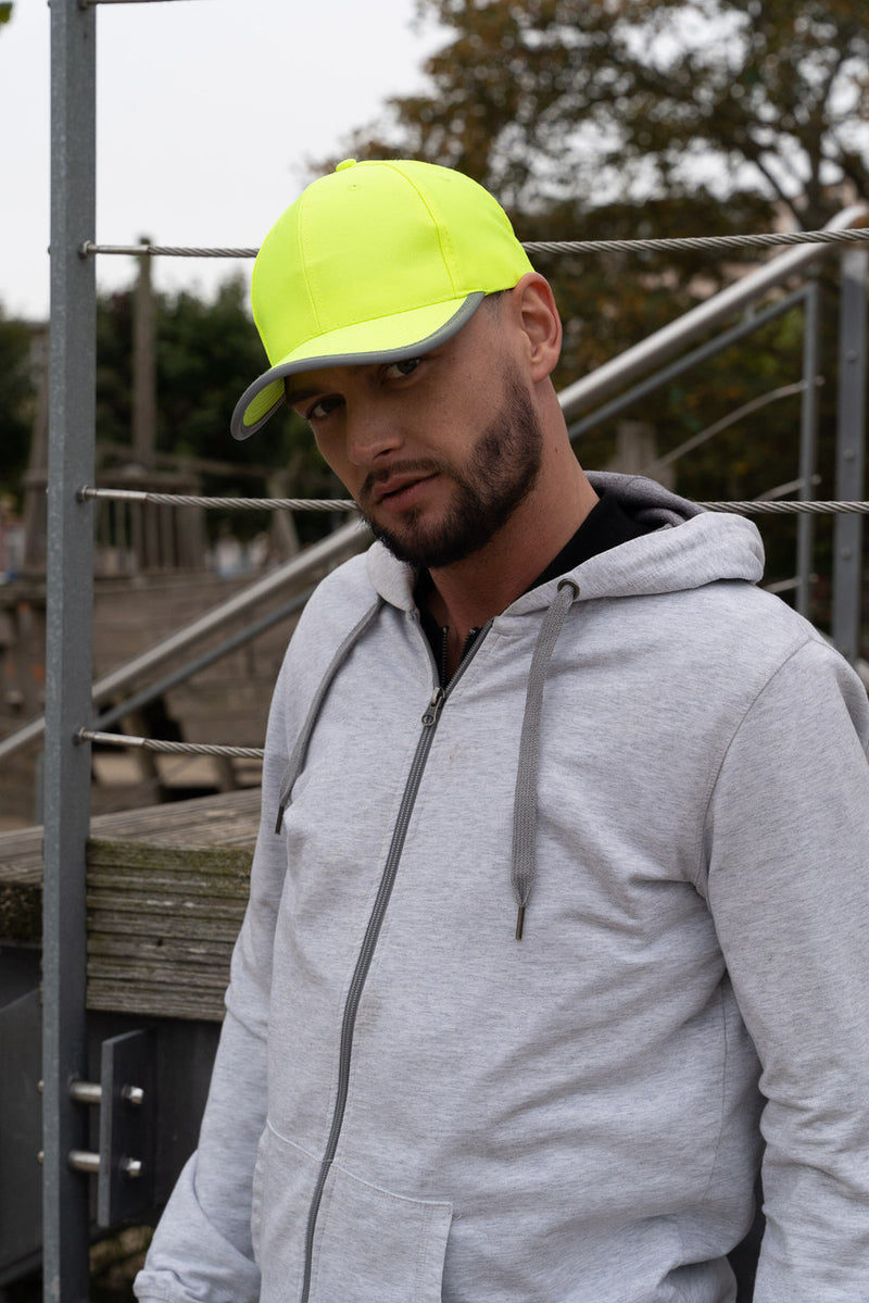 Luminescent Safety Cap with Reflective Trim