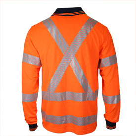 Hi Vis Segmented Tape X Back Polo - LS