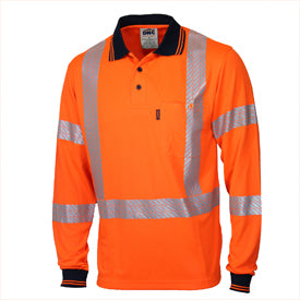 Hi Vis Segmented Tape X Back Polo - LS