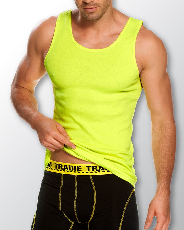 Tradie MJ1653SC Hi Vis Singlet Mens (3 PACK) – product photo
