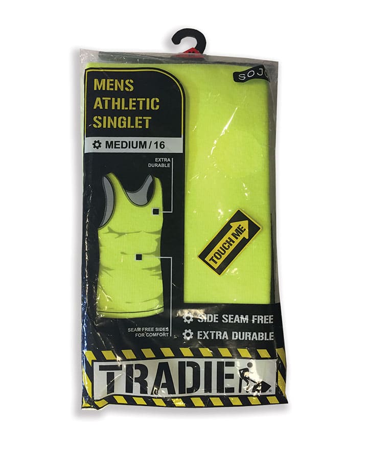 Tradie MJ1653SC Hi Vis Singlet Mens (3 PACK) – product photo