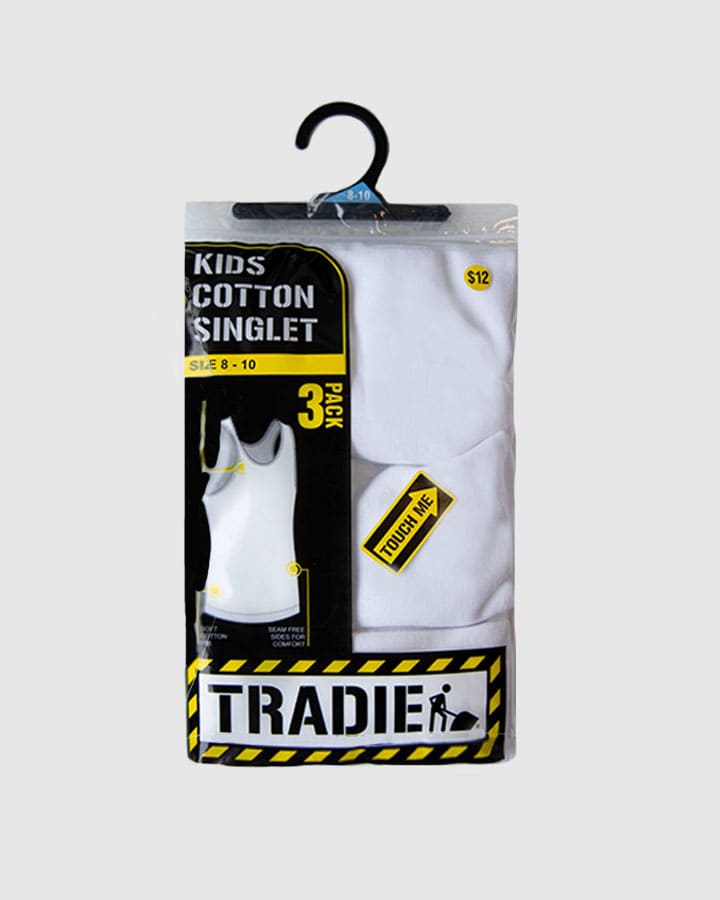 Tradie BJ3026SC3 3 Pack Rib Singlet Boys – product photo