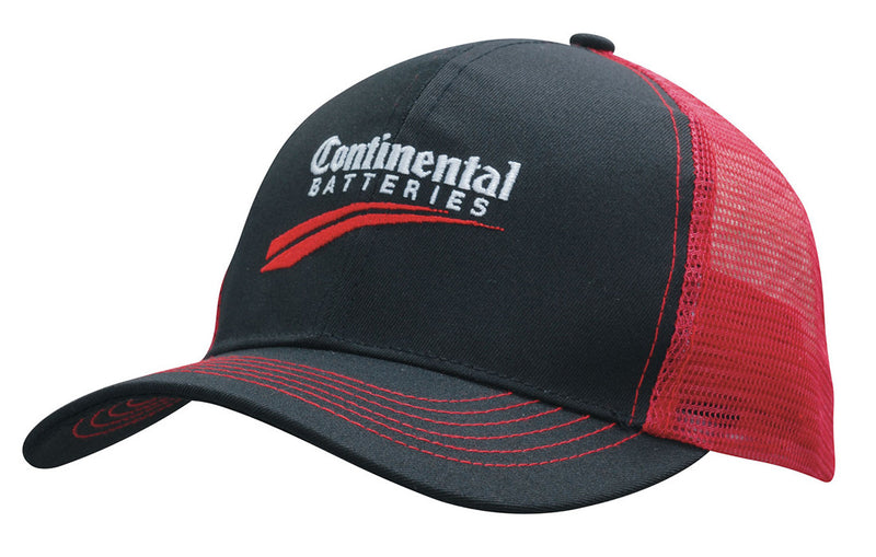 Headwear WA 3819 Breathable Poly Twill Cap with Mesh Back