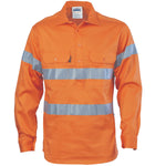 HiVis Close Front Cotton Drill Shirt with 3M R/Tape