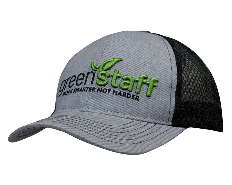 Headwear WA 3971 Light Brushed Poly Cotton Marle Cap with Honeycomb Mesh