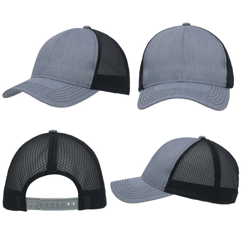 Light Brushed Poly Cotton Marle Cap with Honeycomb Mesh