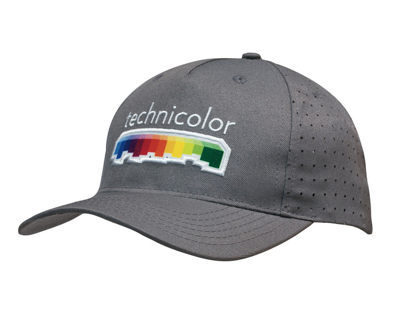 Headwear WA 3976 Breathable Poly Twill Cap with Circle Perforations – 5 Panel
