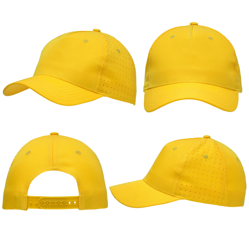 Breathable Poly Twill Cap with Circle Perforations – 5 Panel