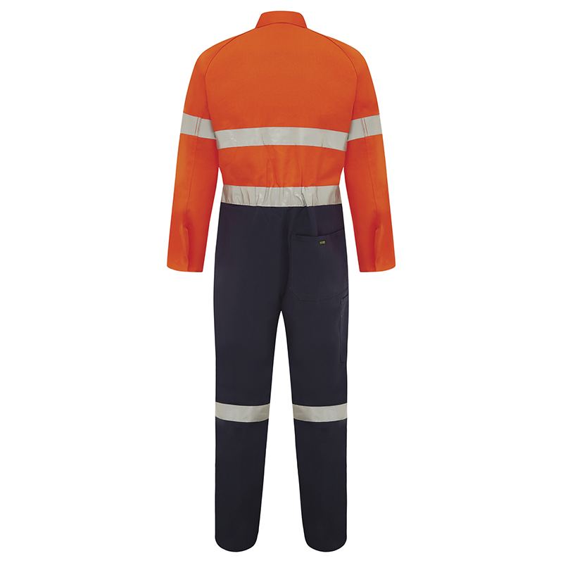 Hi Vis 2-Tone Lightweight Cotton Taped Coverall With Nylon Studs